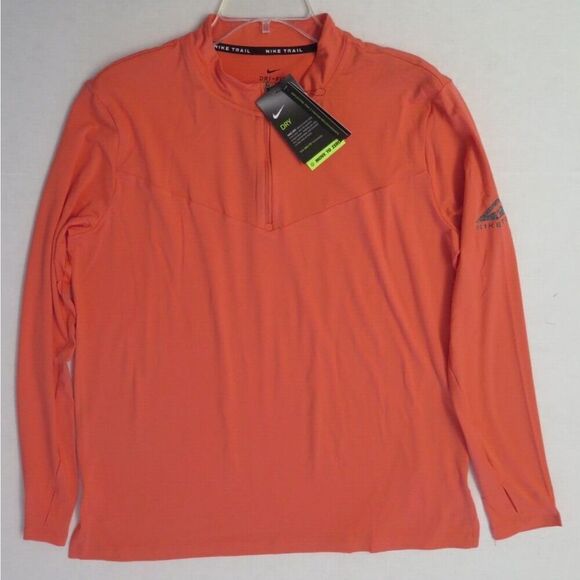 Nike Trail DC5217 858 Women's Sz L Orange Element Midlayer 1/4 Zip L/S Top - Picture 4 of 12